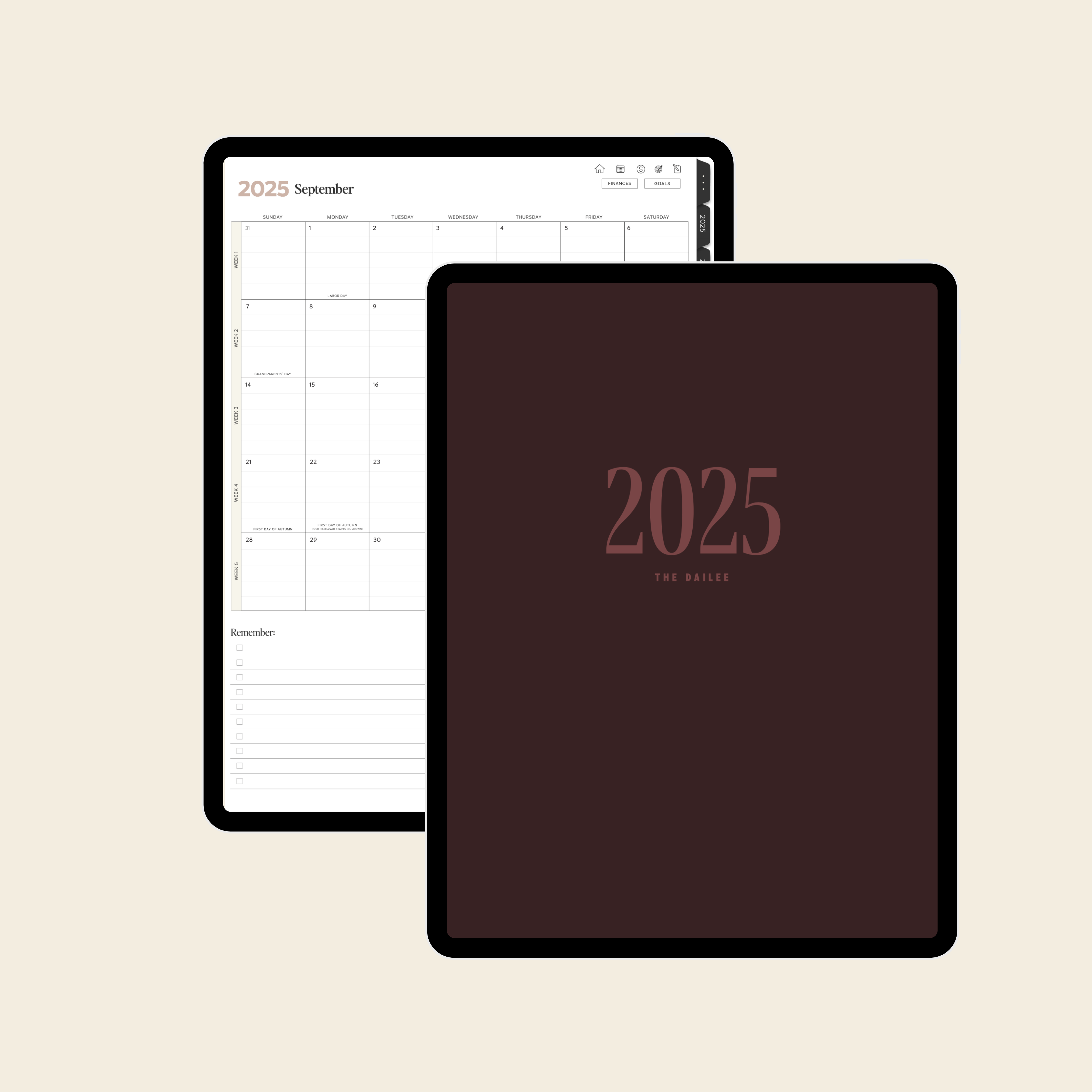 2025 iPad Minimalist Planner